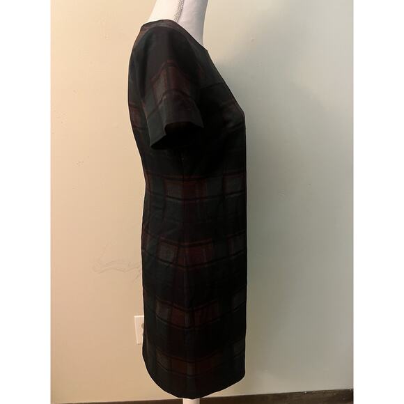 Calvin Klein Green Red Sheath Dress Short Sleeve Holiday Professional Size 4 - Picture 6 of 7